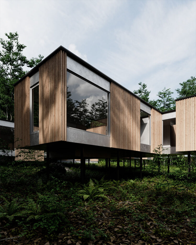 ヴィラ・呼人・別荘外観パース